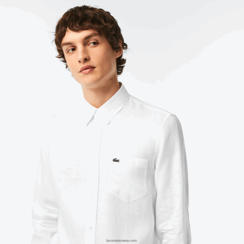 Lacoste linskjorte 4J4X0T469 hvit 001 menn