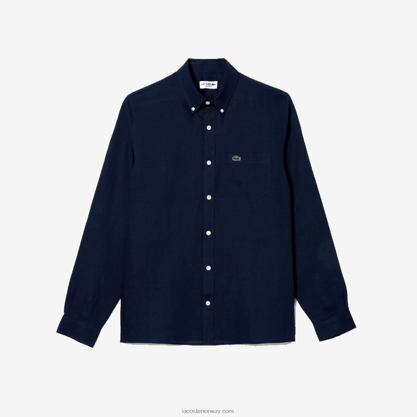 Lacoste linskjorte 4J4X0T497 marineblå 166 menn