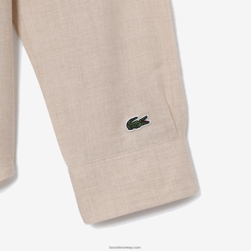 Lacoste merket flanellskjorte med normal passform 4J4X0T1654 beige svart ub7 menn