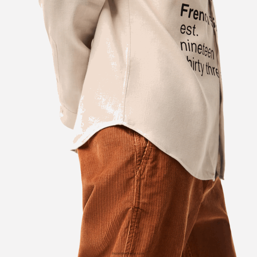 Lacoste merket flanellskjorte med normal passform 4J4X0T1654 beige svart ub7 menn