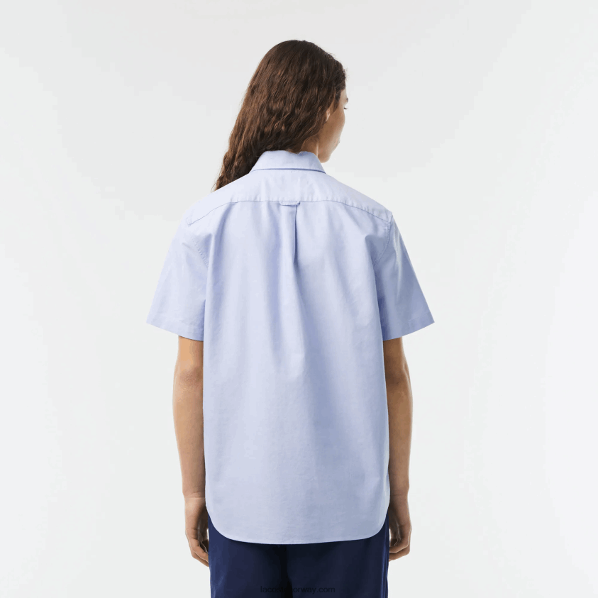 Lacoste oxford bomullsskjorte med normal passform 4J4X0T1527 blå hbp menn