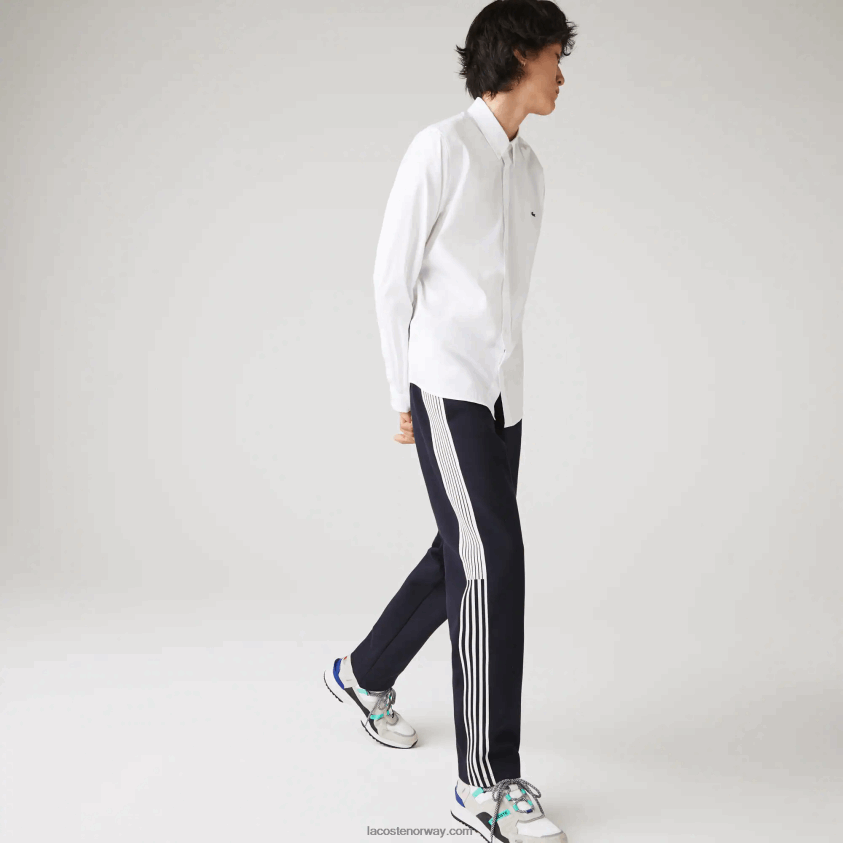 Lacoste premium bomullsskjorte med normal passform 4J4X0T1494 hvit 001 menn