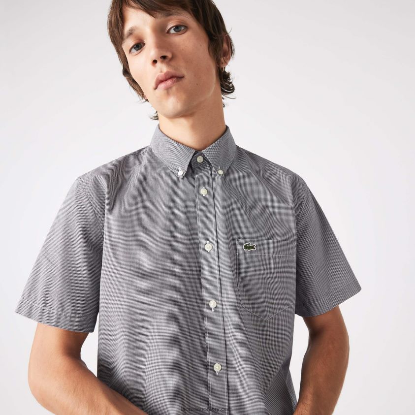 Lacoste rutete skjorte i normal passform 4J4X0T1552 hvit marineblå 522 menn