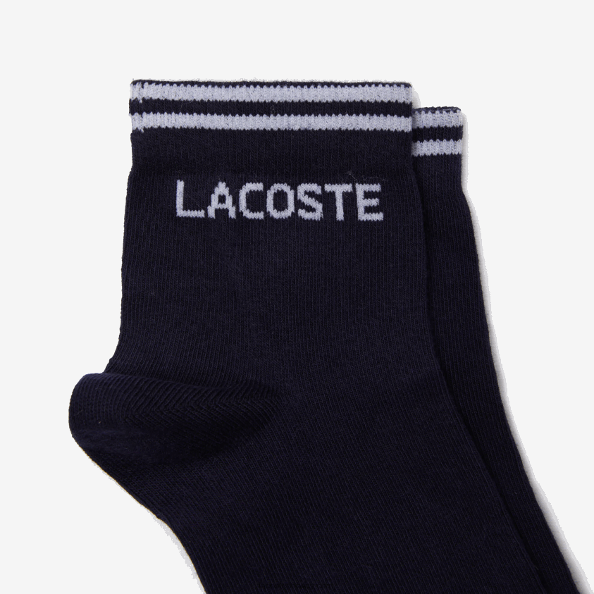 Lacoste sport lavt snitt bomullssokk to-pack 4J4X0T1673 marineblå hvit 525 menn