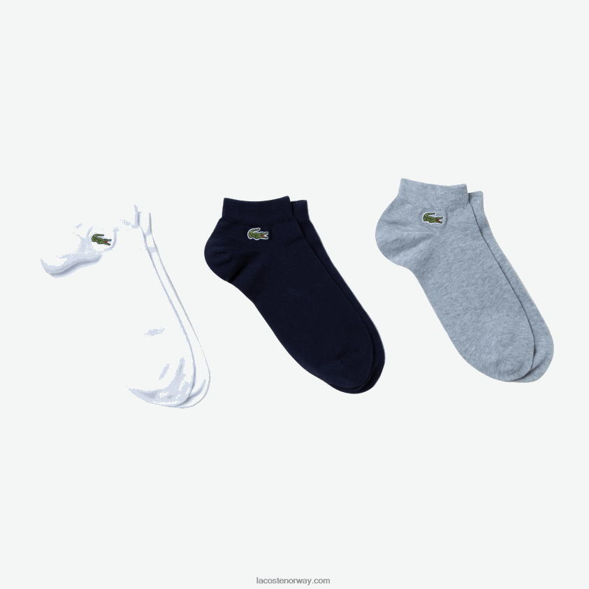 Lacoste sport low-cut sokker 3-pack 4J4X0T510 grå kine marineblå hvit 5kc menn