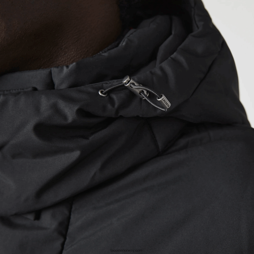 Lacoste avtakbar hette lang pufferfrakk 4J4X0T1317 svart 031 menn
