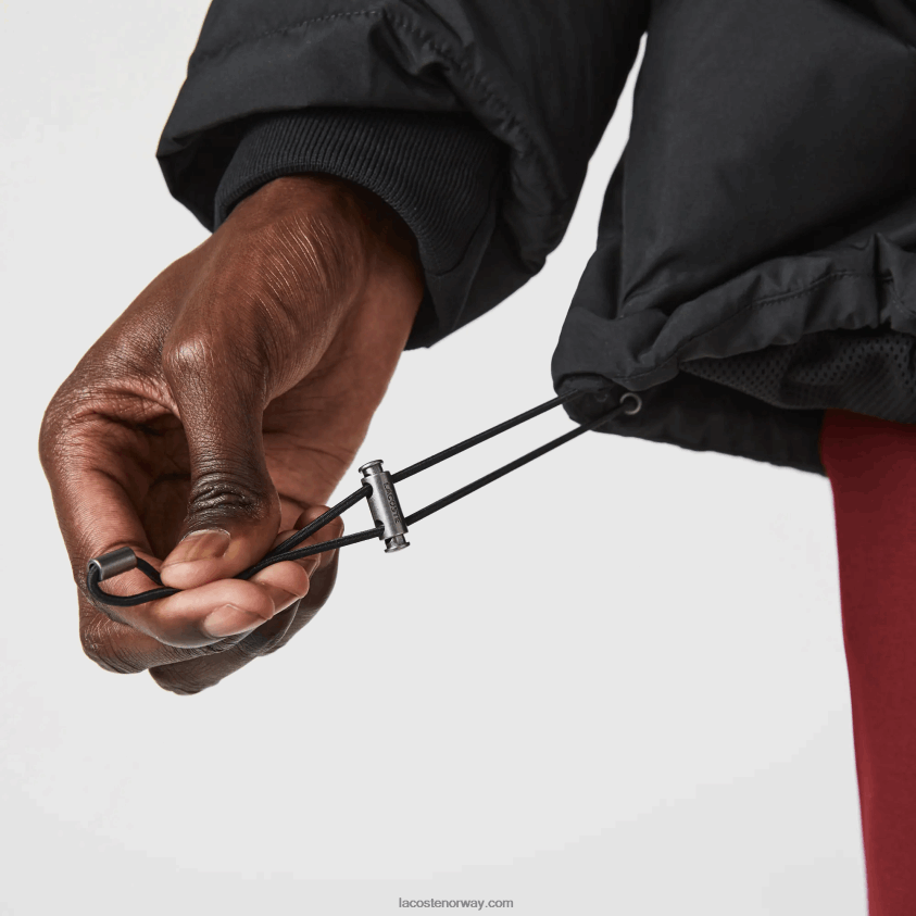 Lacoste avtakbar hette lang pufferfrakk 4J4X0T1317 svart 031 menn