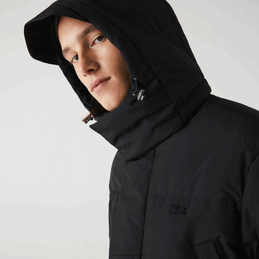 Lacoste avtakbar hette lang pufferfrakk 4J4X0T1317 svart 031 menn