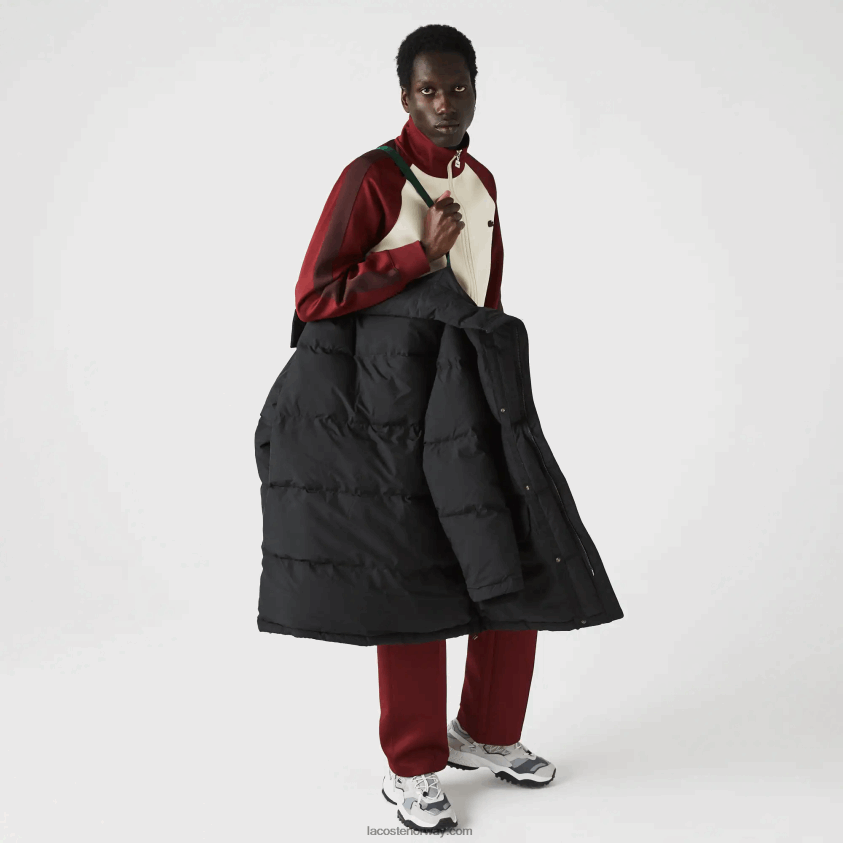 Lacoste avtakbar hette lang pufferfrakk 4J4X0T1317 svart 031 menn