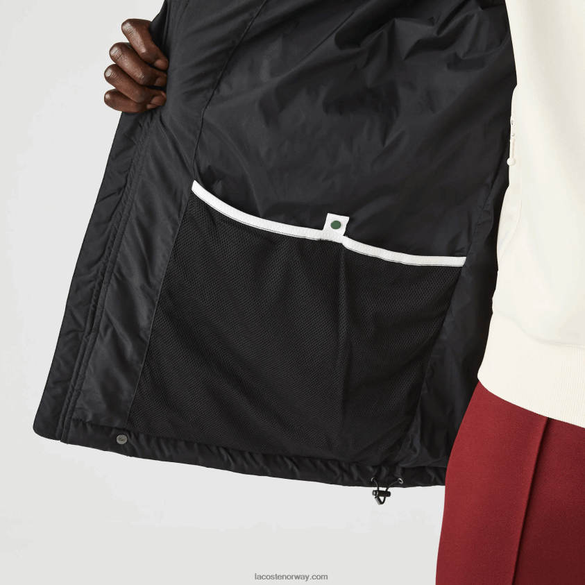 Lacoste avtakbar hette lang pufferfrakk 4J4X0T1317 svart 031 menn