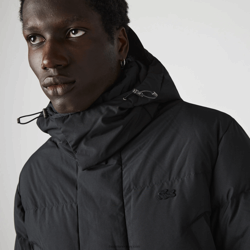 Lacoste avtakbar hette lang pufferfrakk 4J4X0T1317 svart 031 menn
