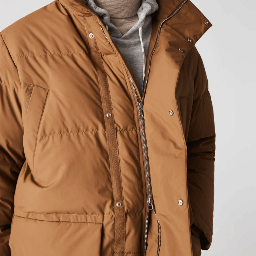 Lacoste avtakbar hette lang pufferfrakk 4J4X0T1318 brun z0w menn