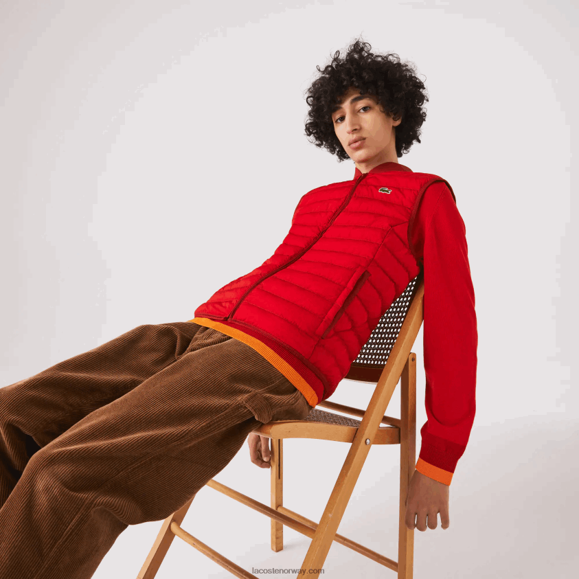 Lacoste lett sammenleggbar vannavstøtende pufferfrakk 4J4X0T1288 rød 240 menn