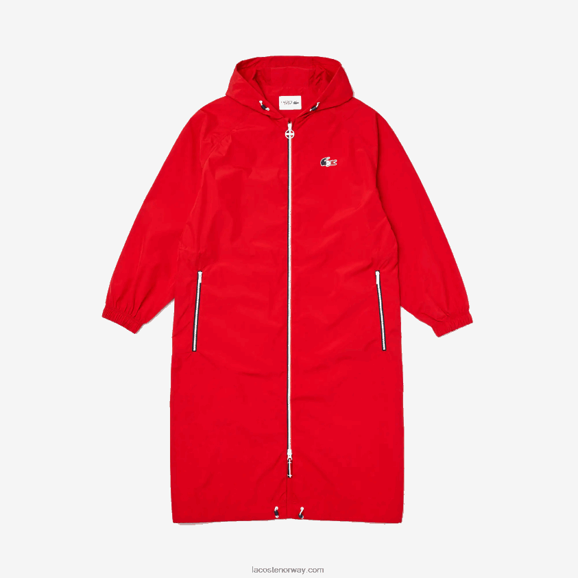 Lacoste sport french sporting spirit edition sammenleggbar regnfrakk 4J4X0T1295 rød hvit marineblå åå2 menn