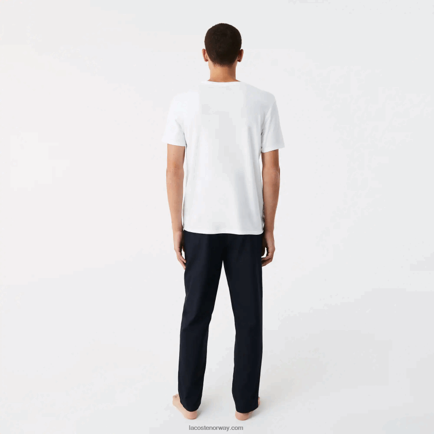 Lacoste T-skjorte i bomull med rund hals 3-pakning 4J4X0T1350 hvit 001 menn