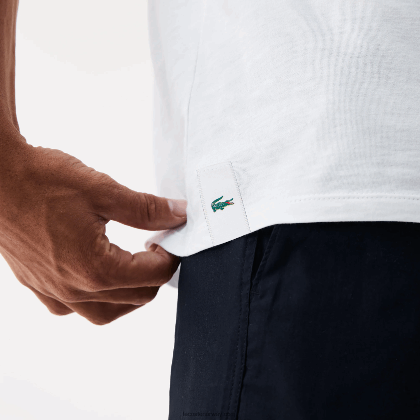 Lacoste T-skjorte i bomull med rund hals 3-pakning 4J4X0T1350 hvit 001 menn