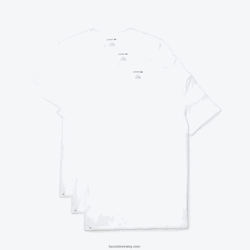 Lacoste T-skjorte i bomull med rund hals 3-pakning 4J4X0T1350 hvit 001 menn
