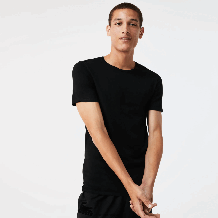 Lacoste T-skjorte i bomull med rund hals 3-pakning 4J4X0T1351 svart 031 menn