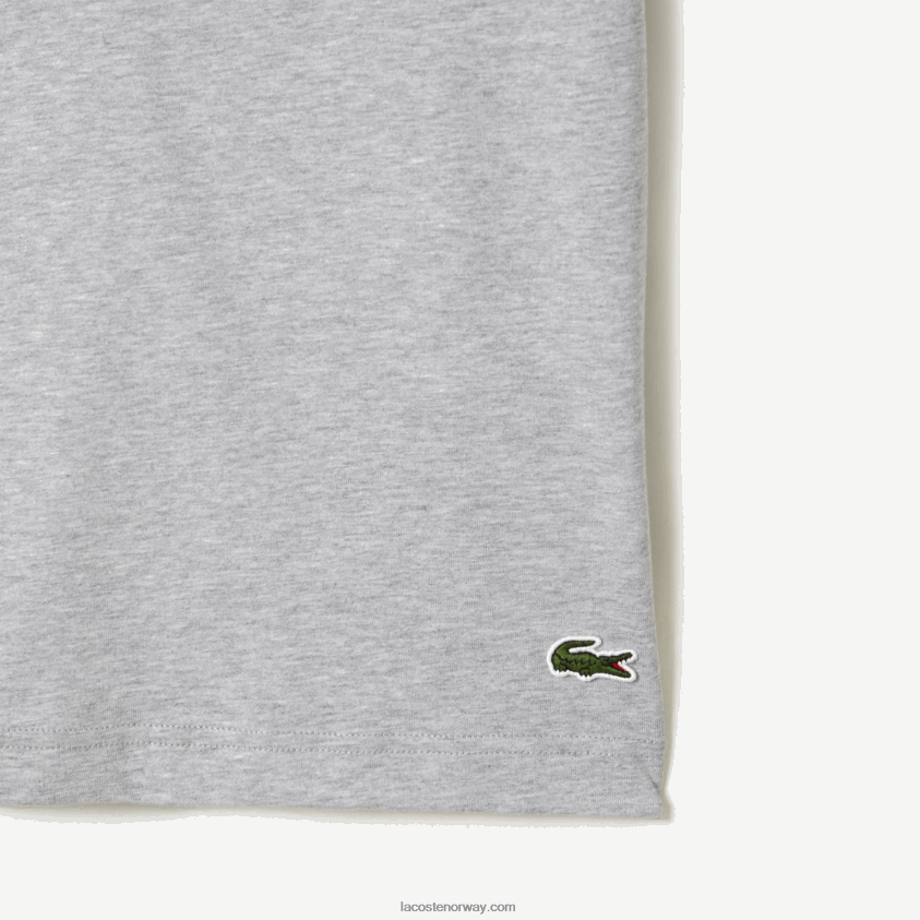 Lacoste T-skjorte med bomullsjersey-trykk 4J4X0T66 grå kine cca menn