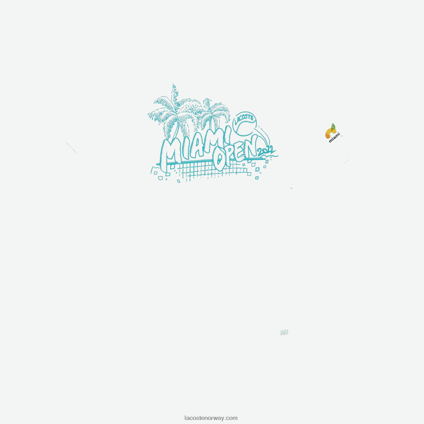 Lacoste miami åpen grafisk t-skjorte 4J4X0T933 hvit 001 menn