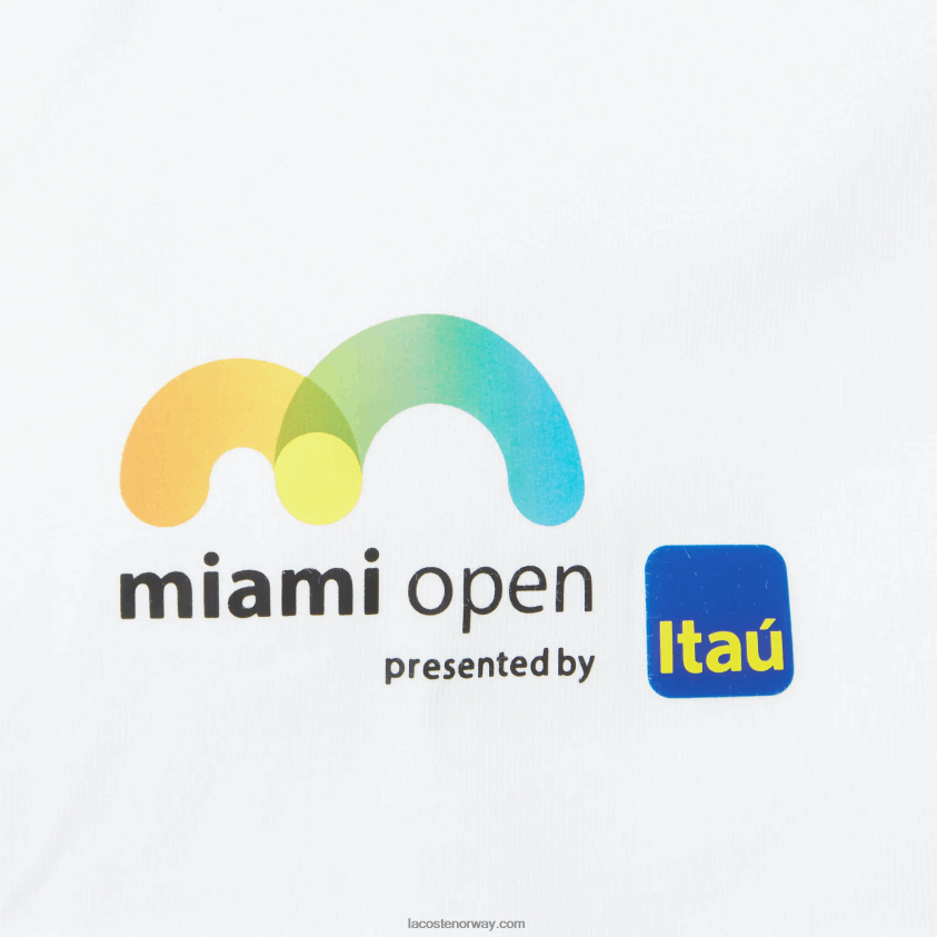 Lacoste miami åpen grafisk t-skjorte 4J4X0T933 hvit 001 menn