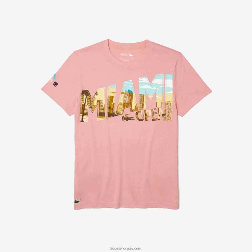 Lacoste miami åpen miami grafisk t-skjorte 4J4X0T890 rosa 5vg menn