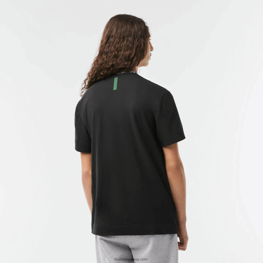 Lacoste normal passform merket krage t-skjorte 4J4X0T209 svart 031 menn