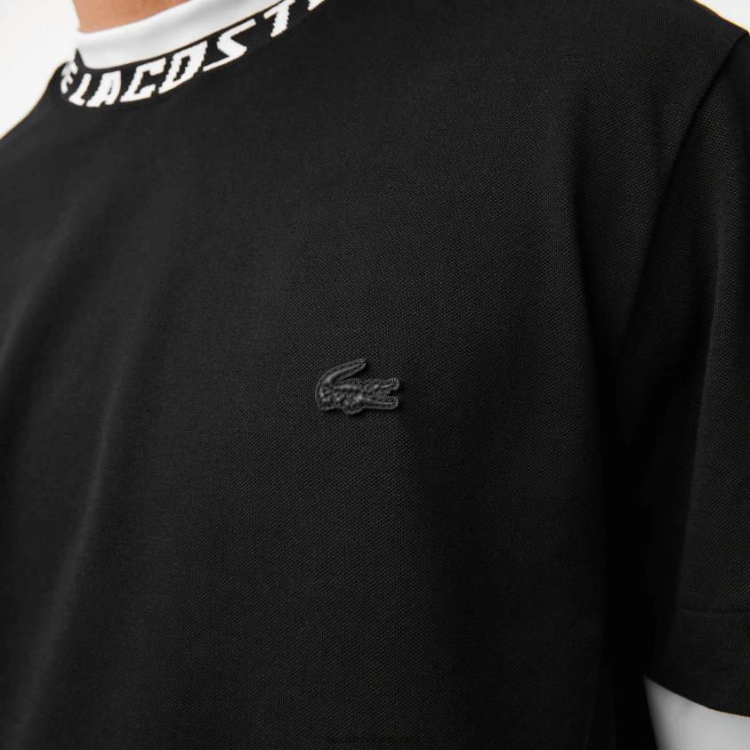 Lacoste normal passform merket krage t-skjorte 4J4X0T209 svart 031 menn