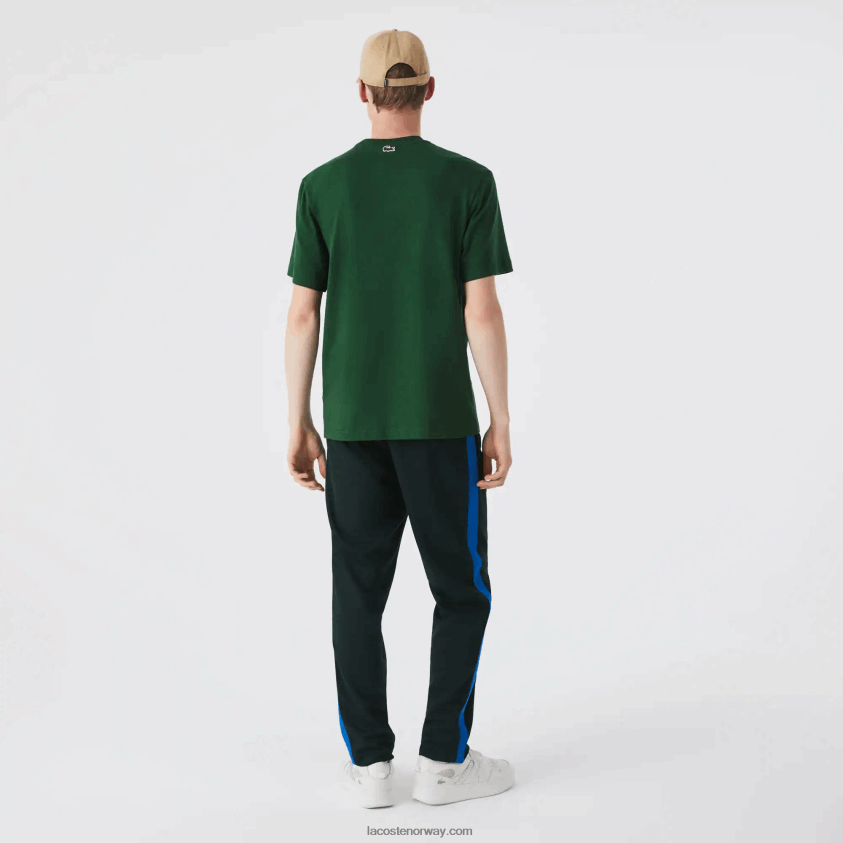 Lacoste normal passform t-skjorte med monogramtrykk 4J4X0T577 grønn 132 menn