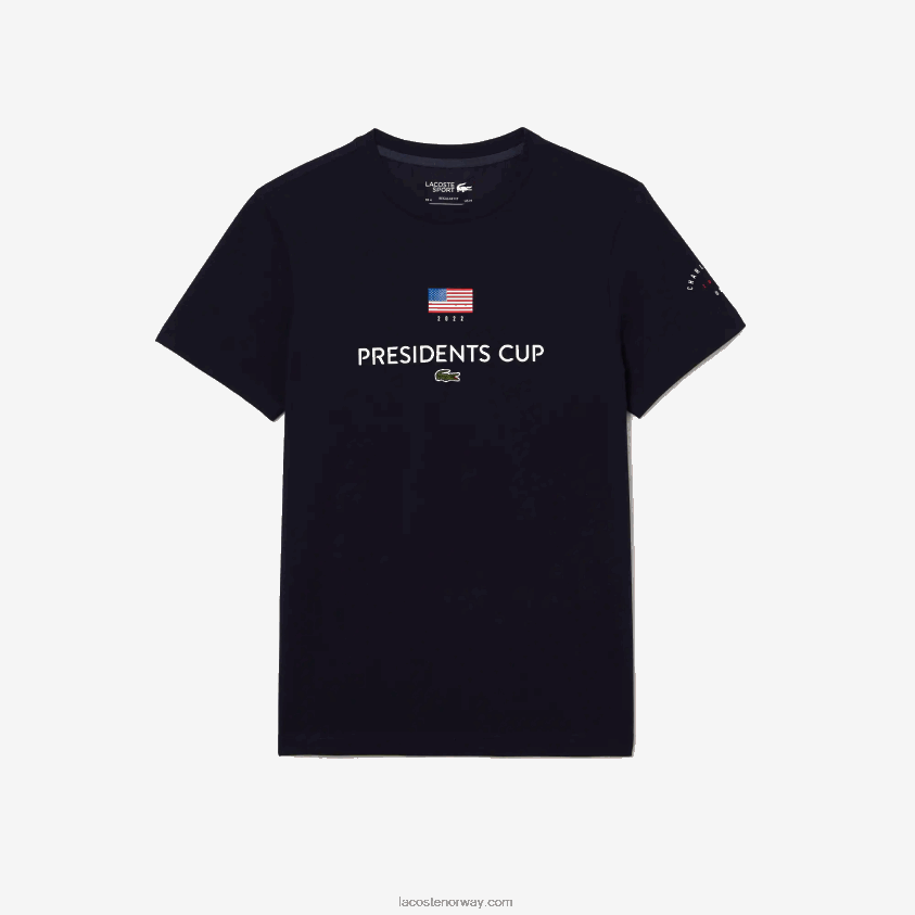 Lacoste presidents cup sport amerikansk flagg t-skjorte 4J4X0T862 marineblå 166 menn