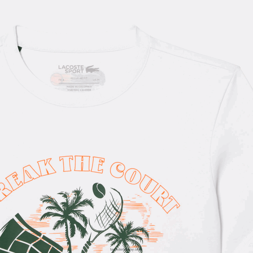 Lacoste sport miami open edition t-skjorte 4J4X0T213 hvit 001 menn