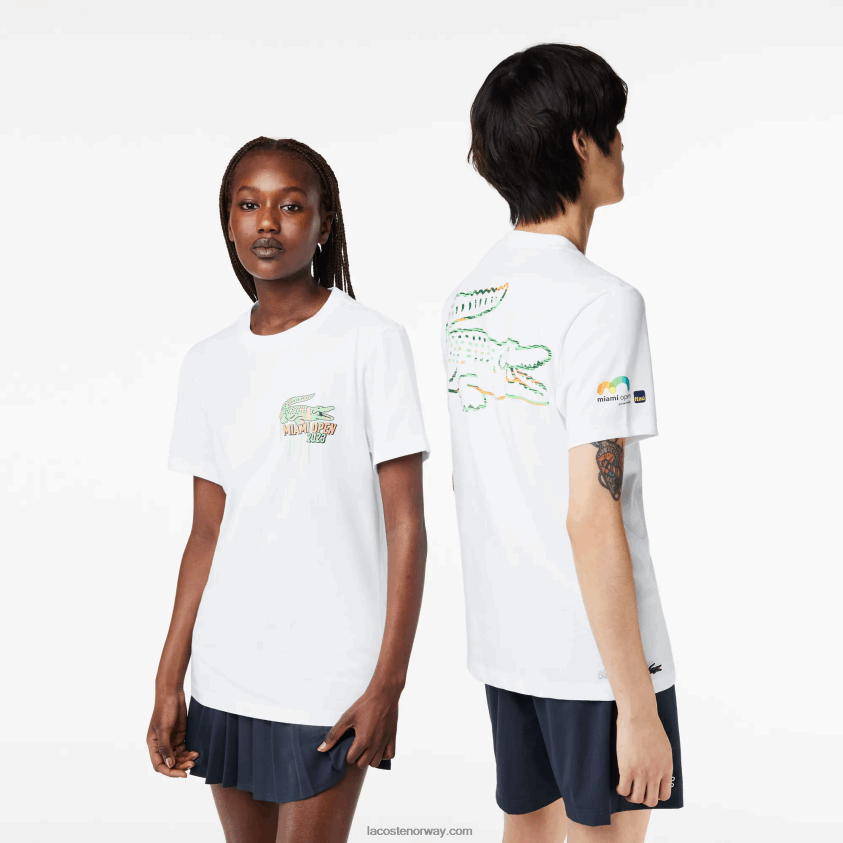 Lacoste sport miami open edition t-skjorte 4J4X0T215 hvit 001 menn