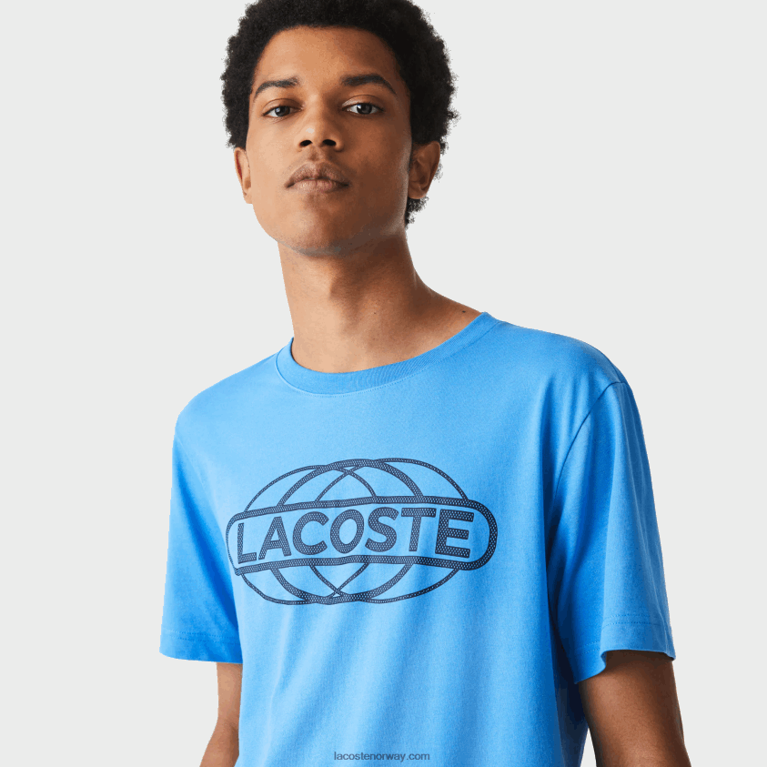 Lacoste sport t-skjorte i økologisk jersey 4J4X0T696 blå 4xa menn