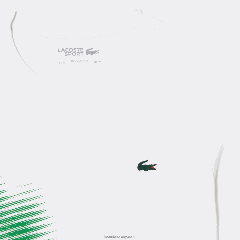 Lacoste sport t-skjorte med normal passform med kontrastmerke 4J4X0T91 hvit 001 menn