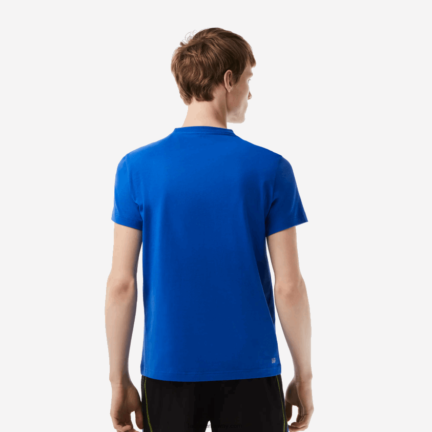 Lacoste sport t-skjorte med normal passform med kontrastmerke 4J4X0T93 blå kxb menn