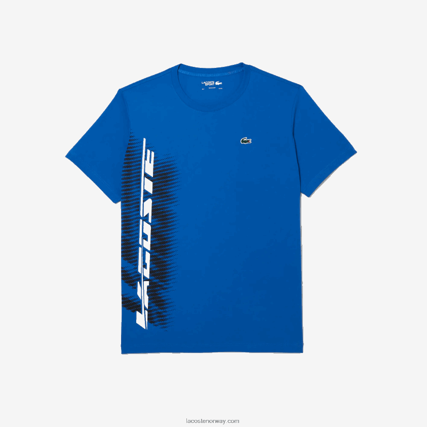 Lacoste sport t-skjorte med normal passform med kontrastmerke 4J4X0T93 blå kxb menn