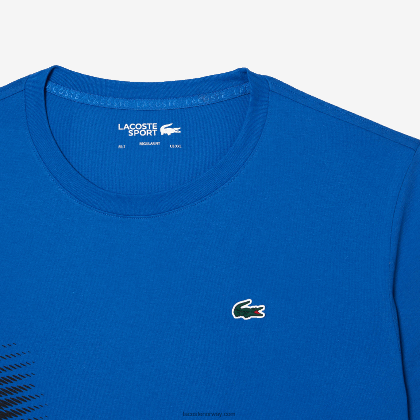 Lacoste sport t-skjorte med normal passform med kontrastmerke 4J4X0T93 blå kxb menn