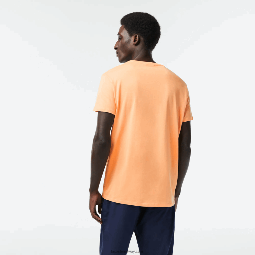 Lacoste t-skjorte i pima bomullsjersey med rund hals 4J4X0T62 lys oransje heb menn