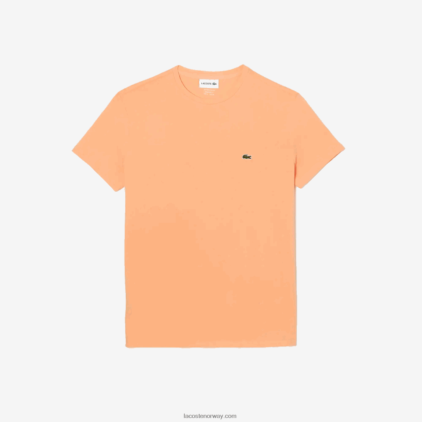 Lacoste t-skjorte i pima bomullsjersey med rund hals 4J4X0T62 lys oransje heb menn