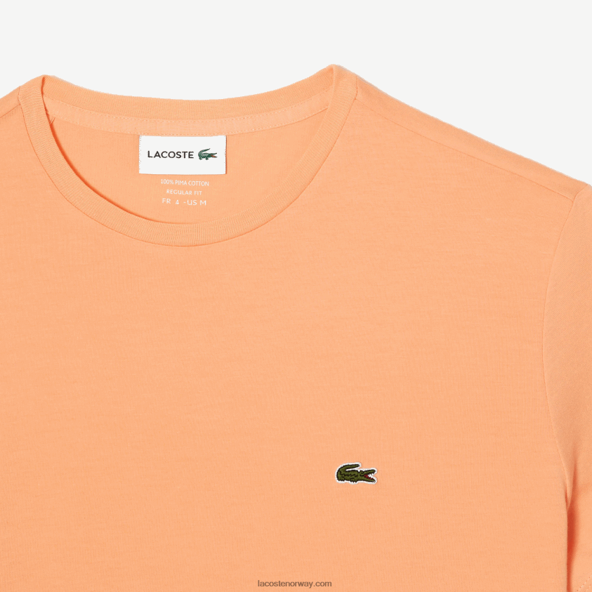 Lacoste t-skjorte i pima bomullsjersey med rund hals 4J4X0T62 lys oransje heb menn