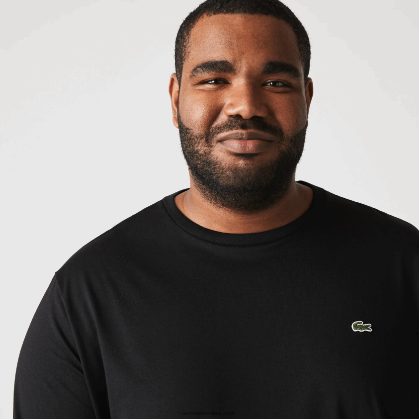 Lacoste t-skjorte i pima bomullsjersey med rund hals 4J4X0T690 svart 031 menn
