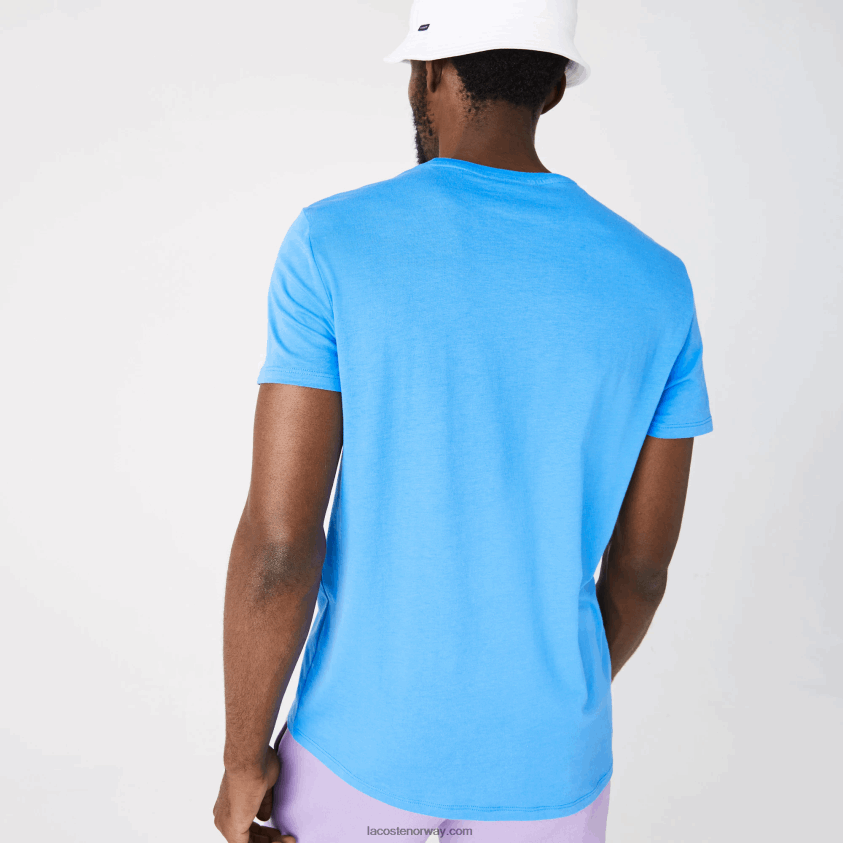Lacoste t-skjorte i pima bomullsjersey med rund hals 4J4X0T767 blå 4xa menn
