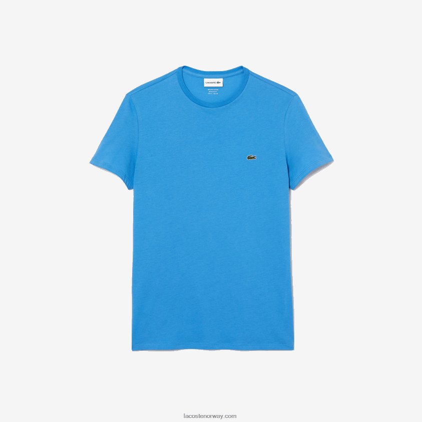 Lacoste t-skjorte i pima bomullsjersey med rund hals 4J4X0T767 blå 4xa menn