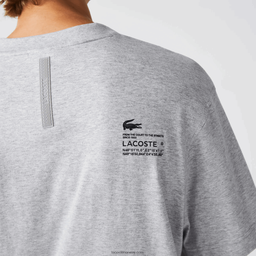 Lacoste t-skjorte med avslappet passform 4J4X0T660 grå kine cca menn