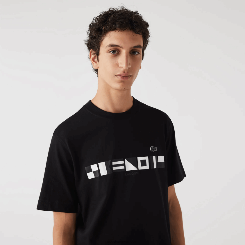 Lacoste t-skjorte med avslappet passform 4J4X0T662 svart 031 menn