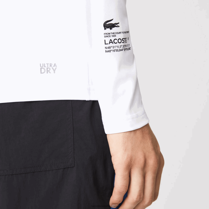 Lacoste termisk sport t-skjorte 4J4X0T877 hvit 001 menn