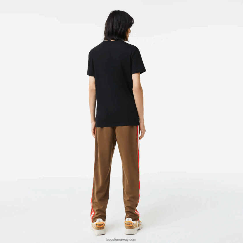 Lacoste v-hals t-skjorte i pima bomullsjersey 4J4X0T41 svart 031 menn