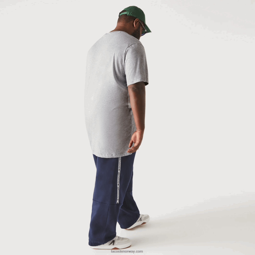 Lacoste xl regular fit pima t-skjorte i bomullsjersey 4J4X0T650 grå kine cca menn