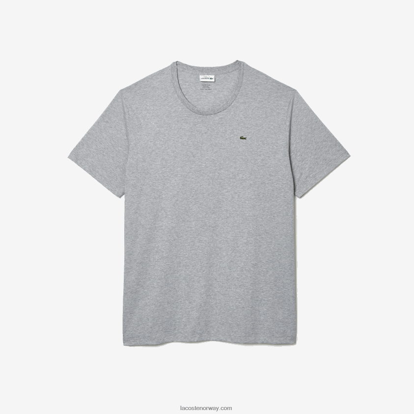 Lacoste xl regular fit pima t-skjorte i bomullsjersey 4J4X0T650 grå kine cca menn