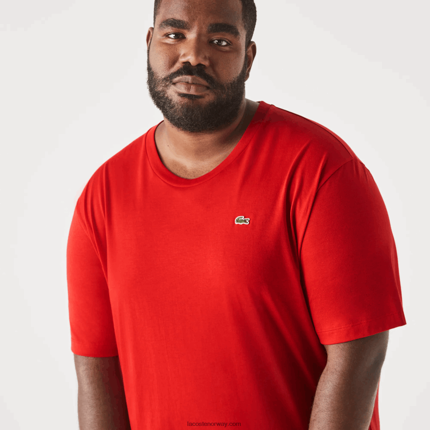 Lacoste xl regular fit pima t-skjorte i bomullsjersey 4J4X0T729 rød 240 menn